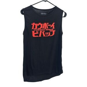 Anime Cowboy Bebop Graphic Tank Top Size XL Black Red Streetwear Cyberpunk Otaku